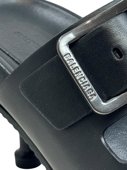 Balenciaga black Mallorca leather sandal