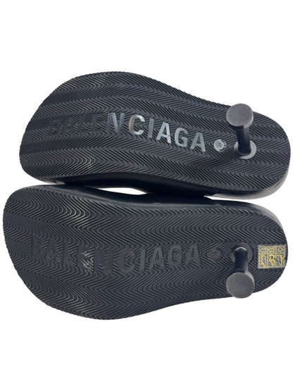 Balenciaga black Mallorca leather sandal
