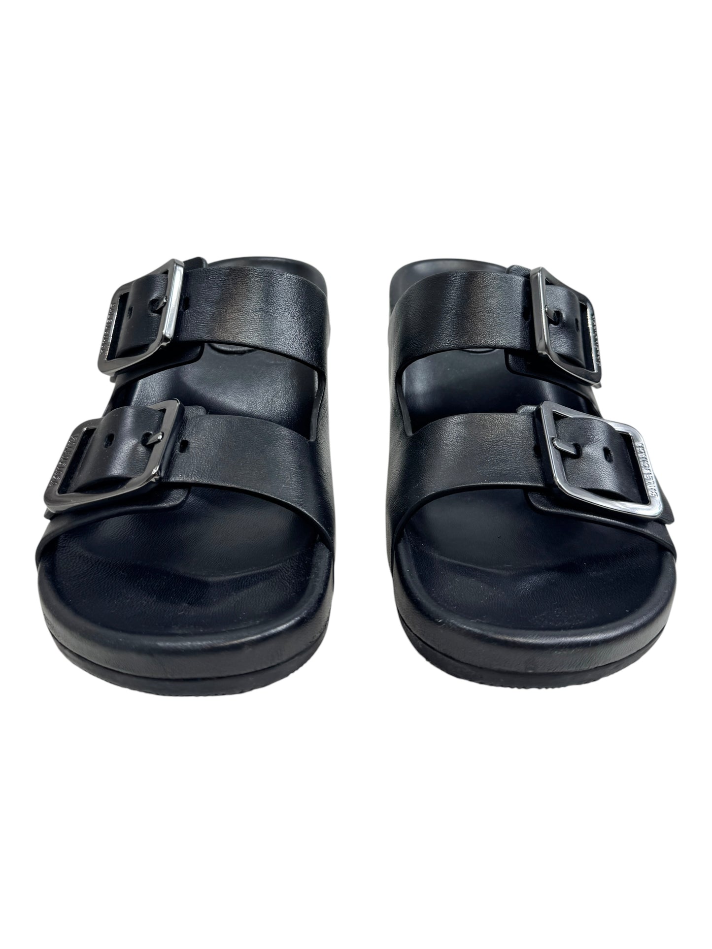 Balenciaga black Mallorca leather sandal