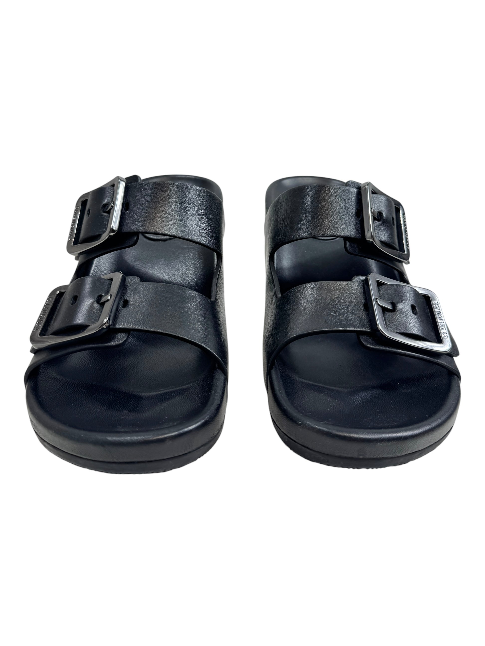 Balenciaga black Mallorca leather sandal