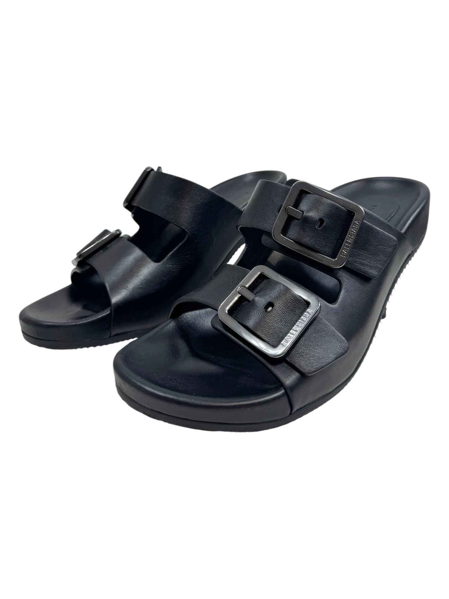Balenciaga black Mallorca leather sandal