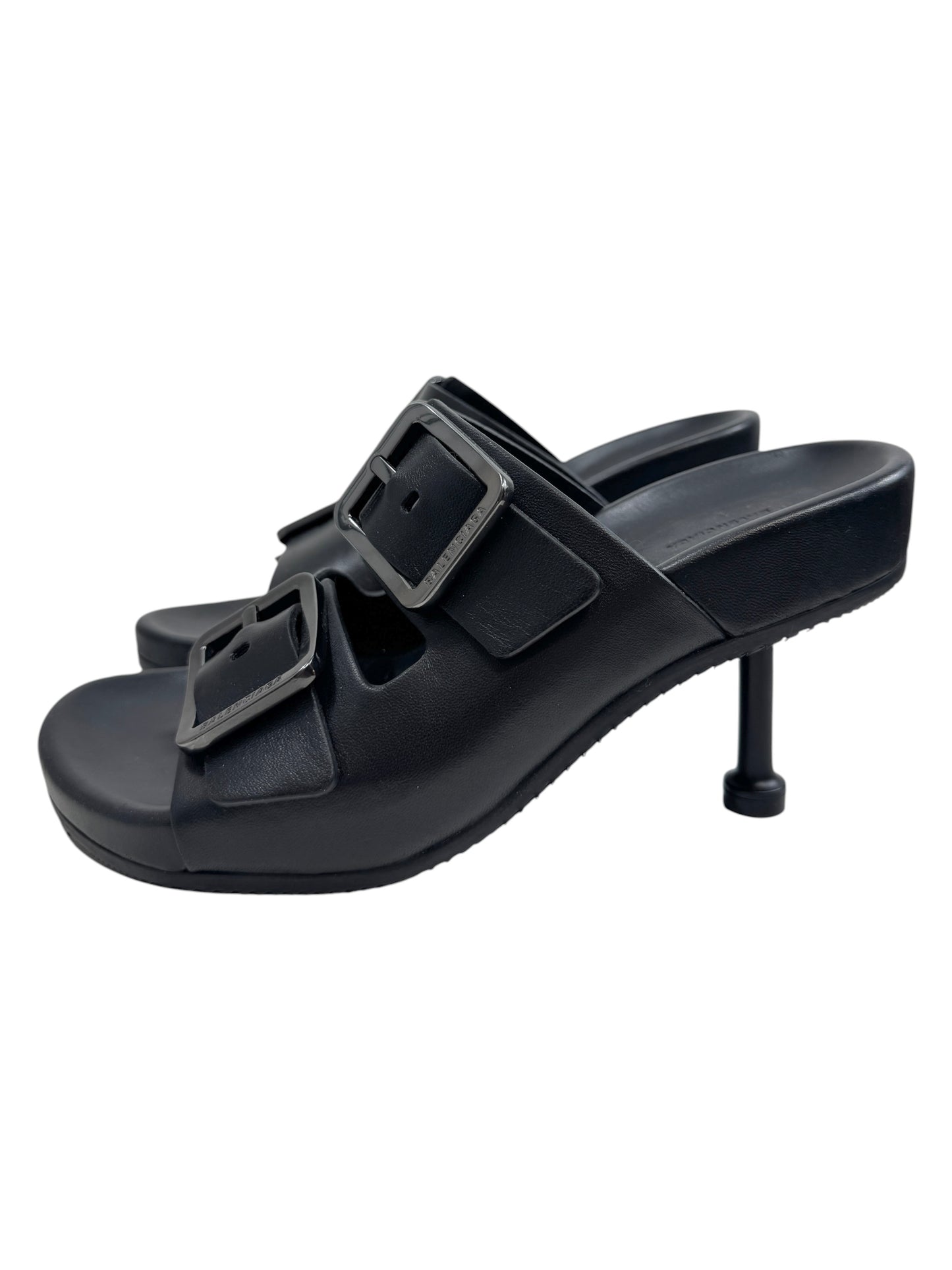 Balenciaga black Mallorca leather sandal