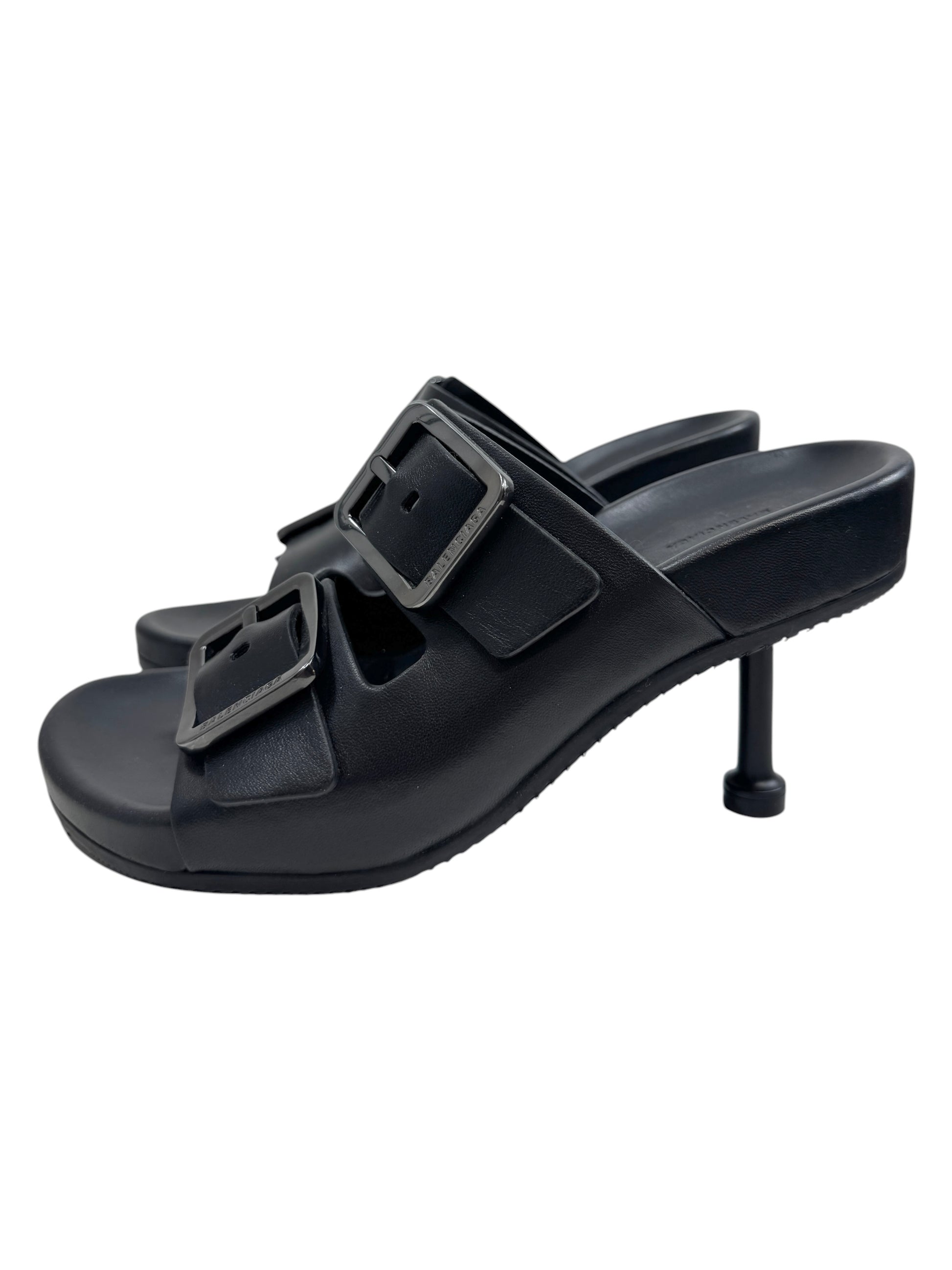 Balenciaga black Mallorca leather sandal