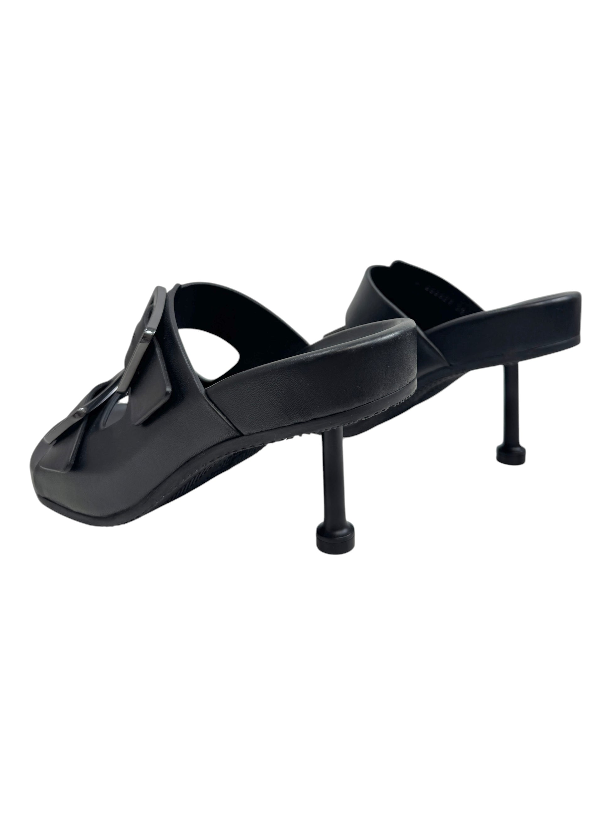 Balenciaga black Mallorca leather sandal