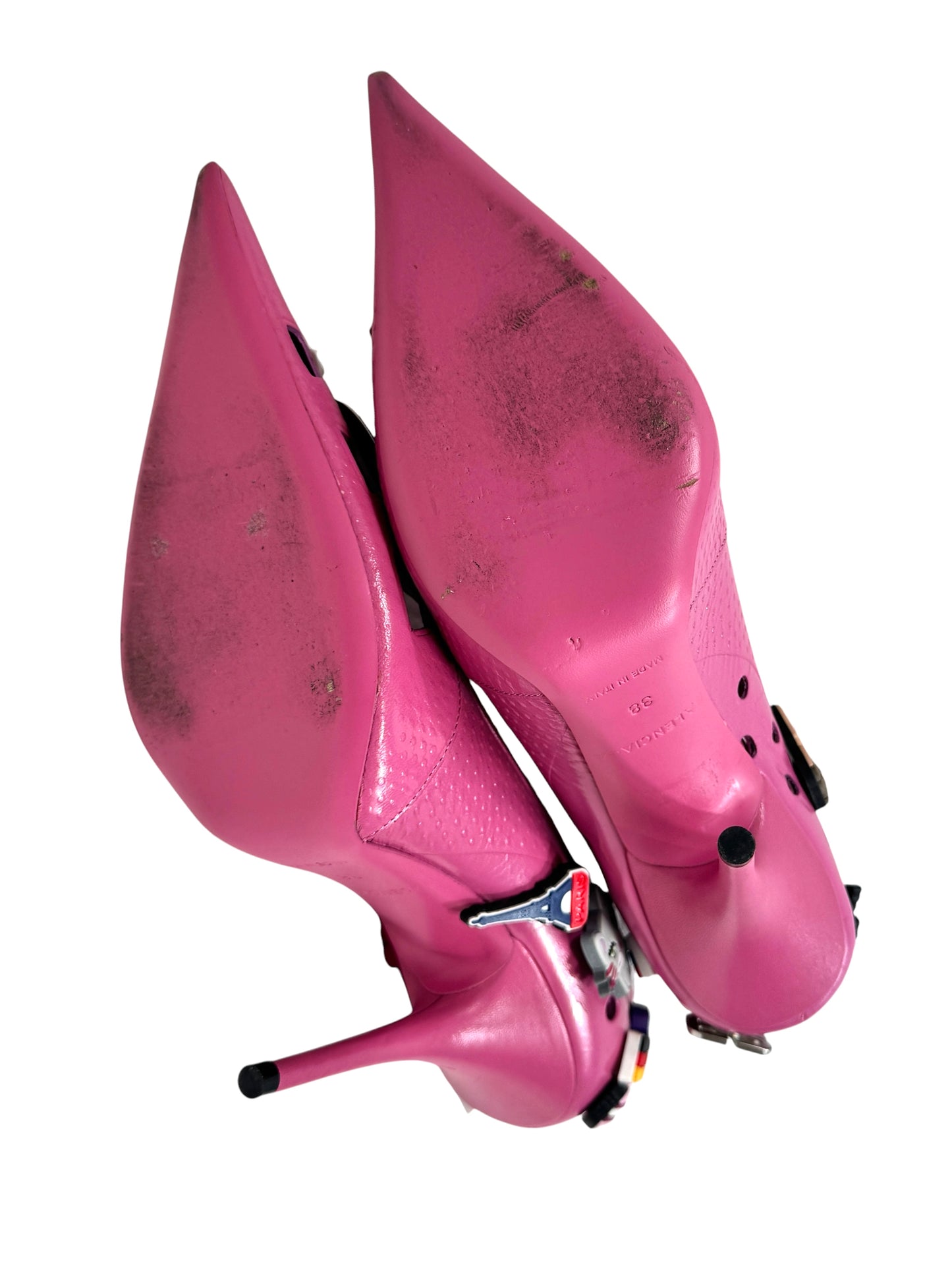 Balenciaga pink crocs pumps