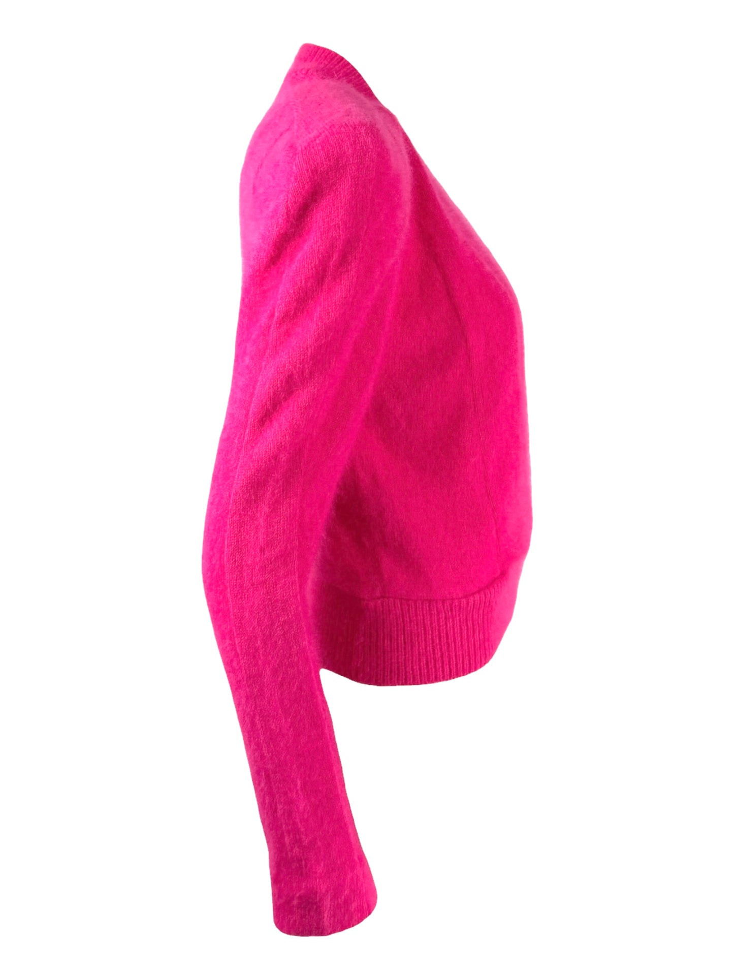 Balmain - Wrap-style sweater in fuchsia angora wool