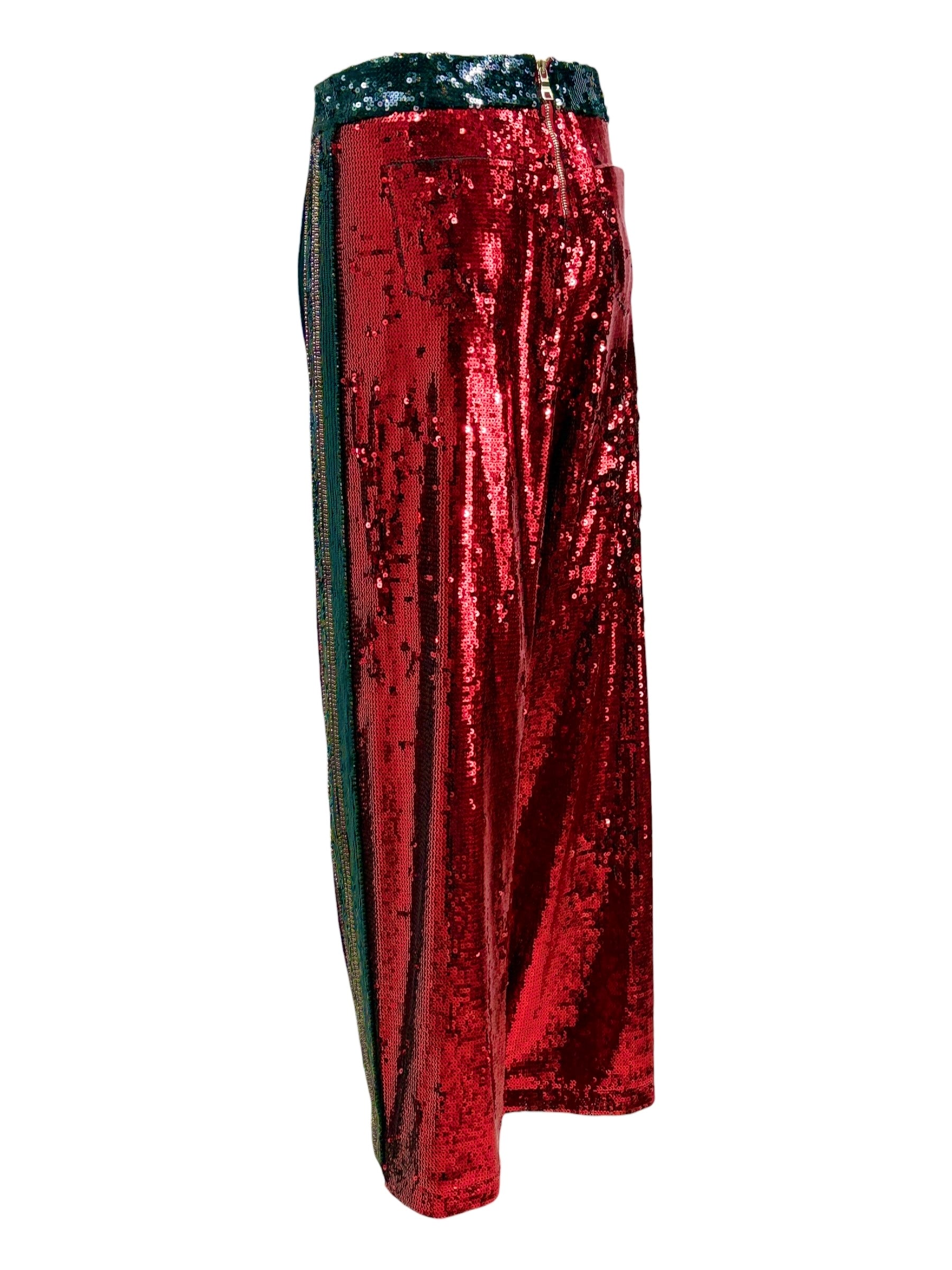 Balmain Cara Delevigne 2019 sequined tuxedo pants 2