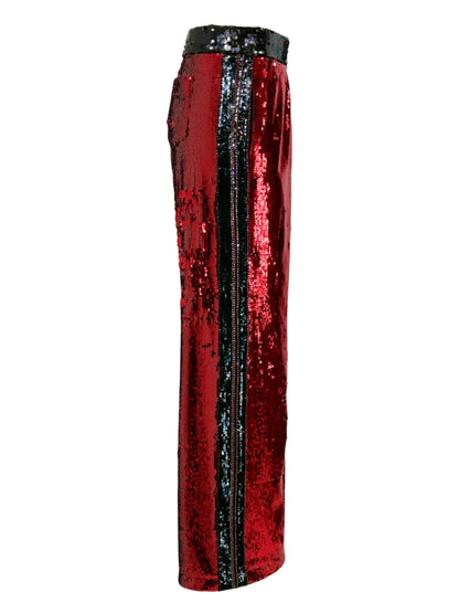 Balmain Cara Delevigne 2019 sequined tuxedo pants 