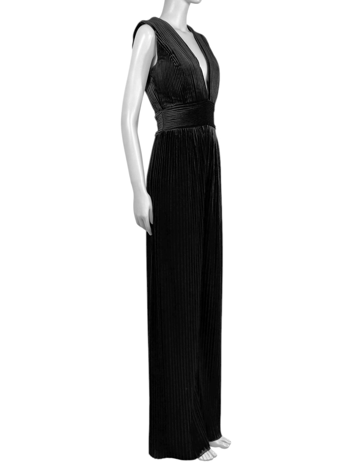 Balmain Olivier Rousteing Fall 2015 Look 54 Black corduroy jumpsuit