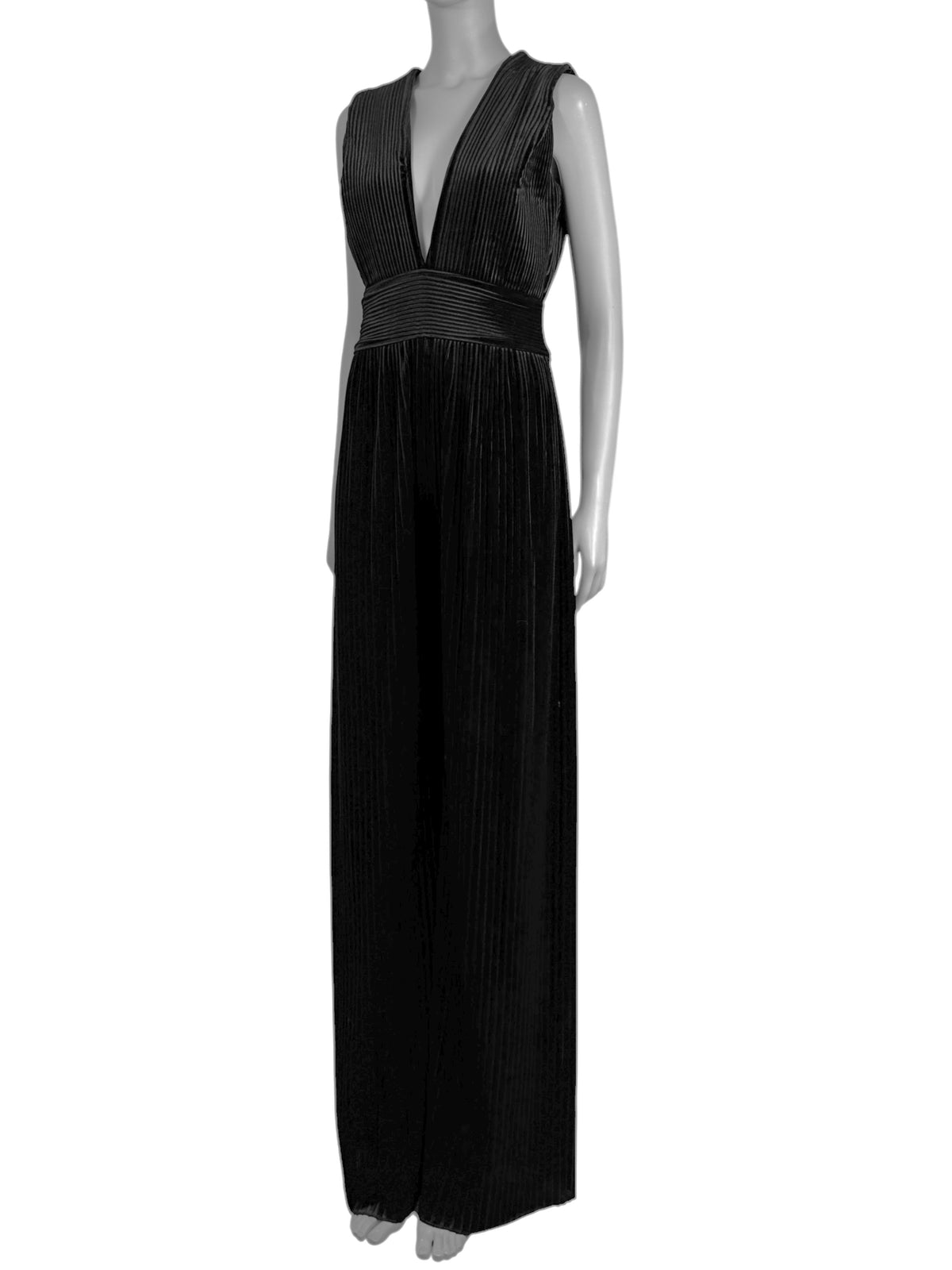 Balmain Olivier Rousteing Fall 2015 Look 54 Black corduroy jumpsuit