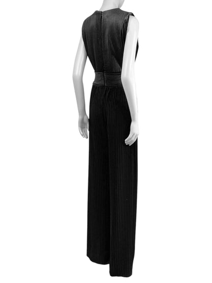 Balmain Olivier Rousteing Fall 2015 Look 54 Black corduroy jumpsuit