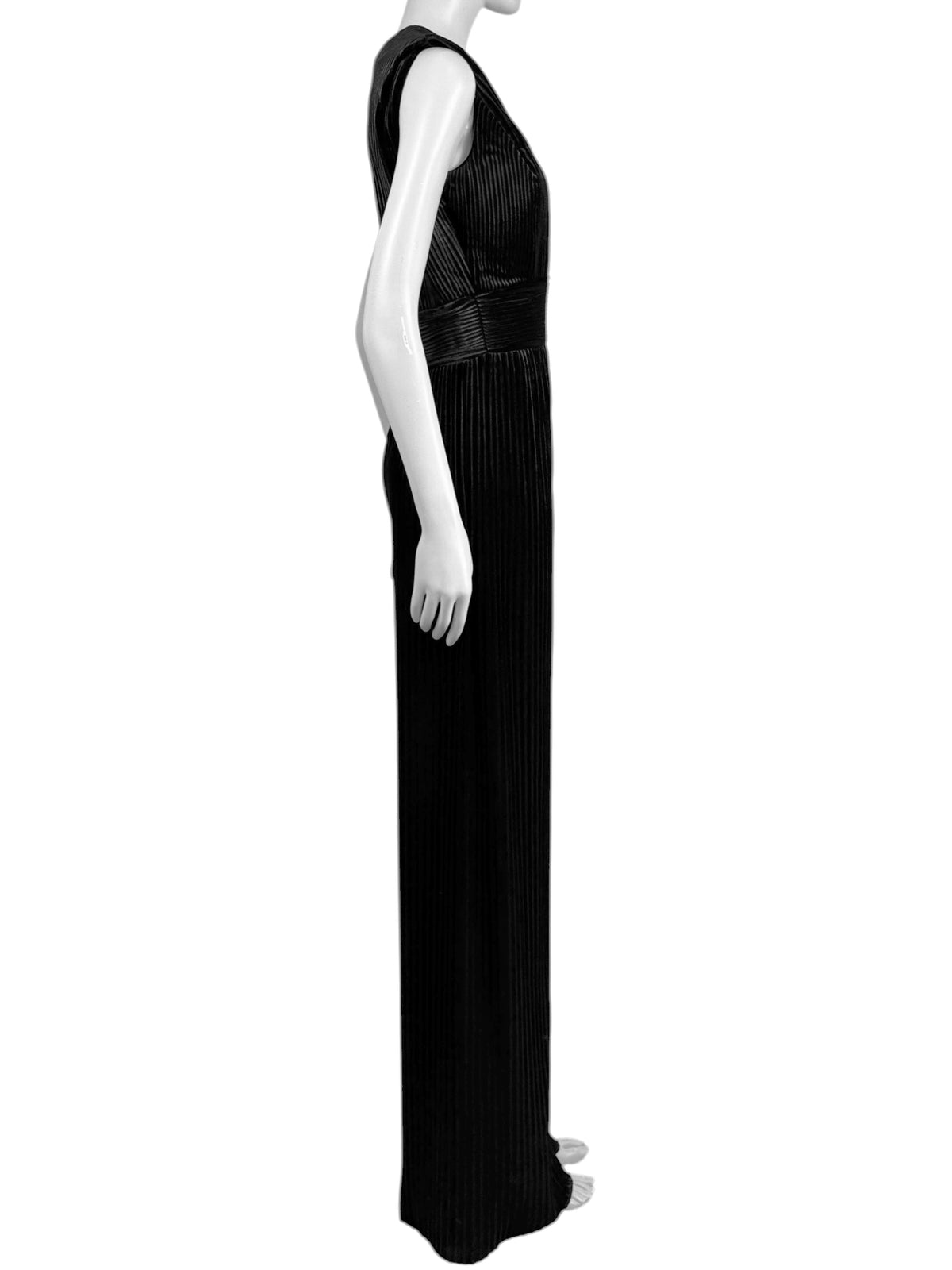 Balmain Olivier Rousteing Fall 2015 Look 54 Black corduroy jumpsuit