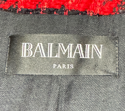 Balmain Olivier Rousteing Prefall 2020 Plaid tweed jacket