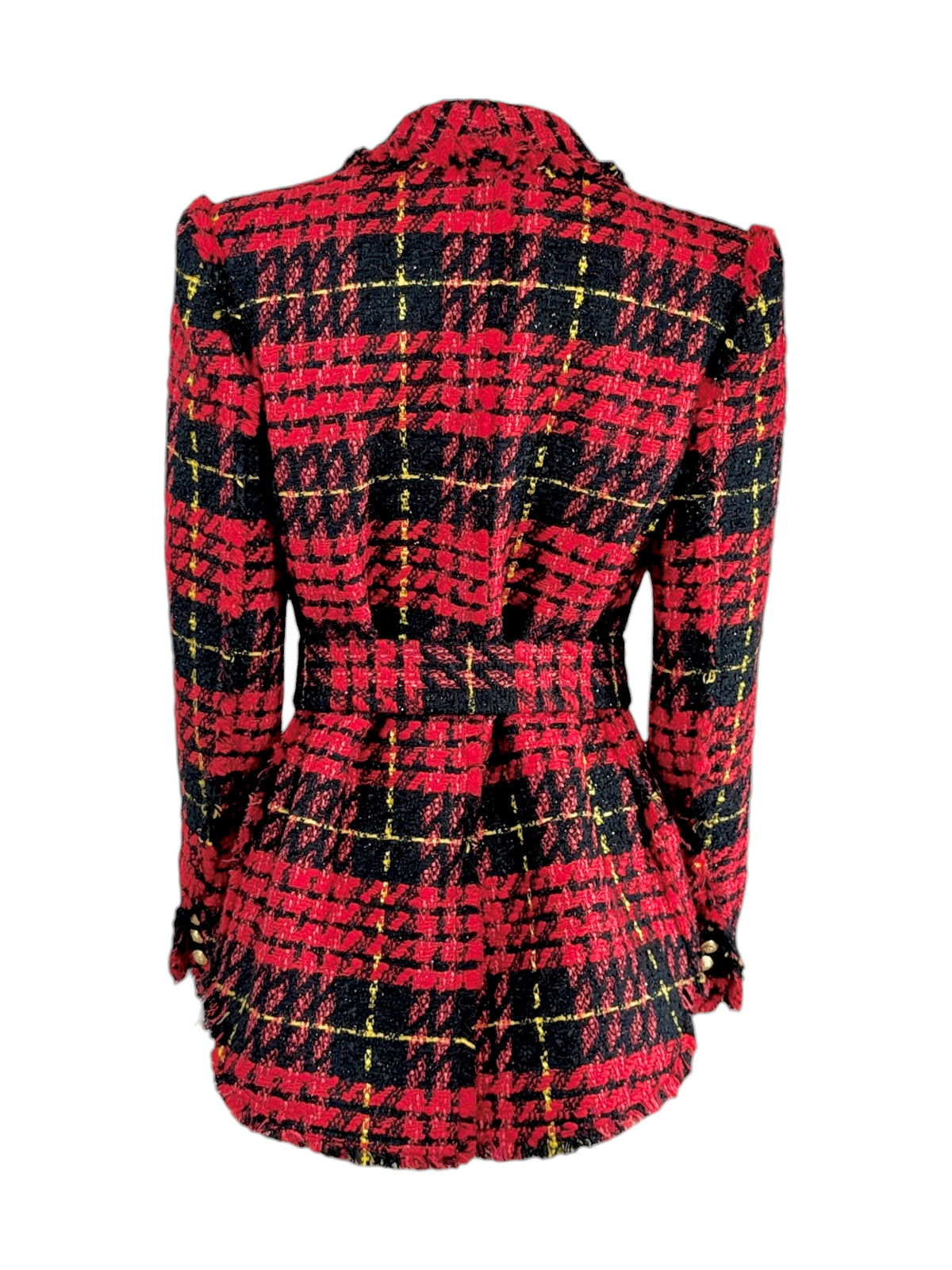 Balmain Olivier Rousteing Prefall 2020 Plaid tweed jacket