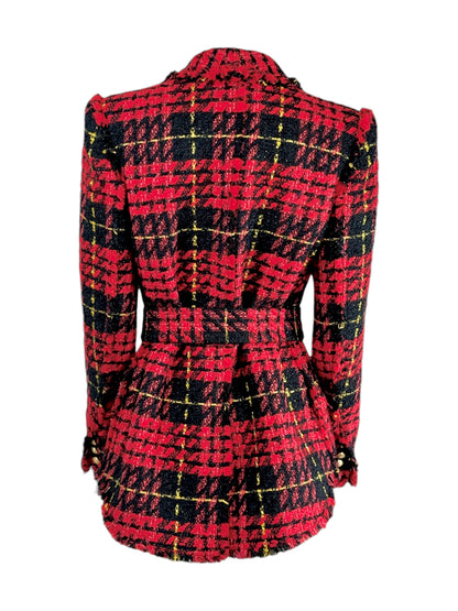 Balmain Olivier Rousteing Prefall 2020 Plaid tweed jacket