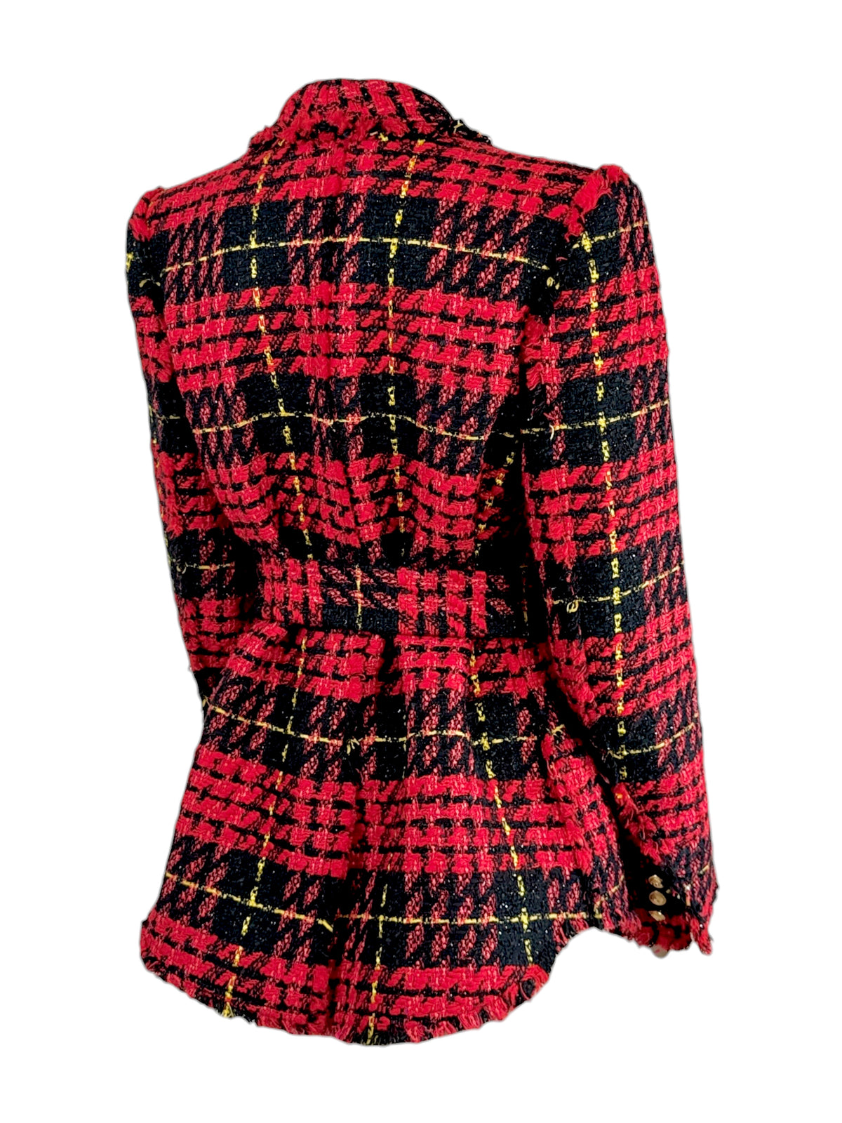 Balmain Olivier Rousteing Prefall 2020 Plaid tweed jacket