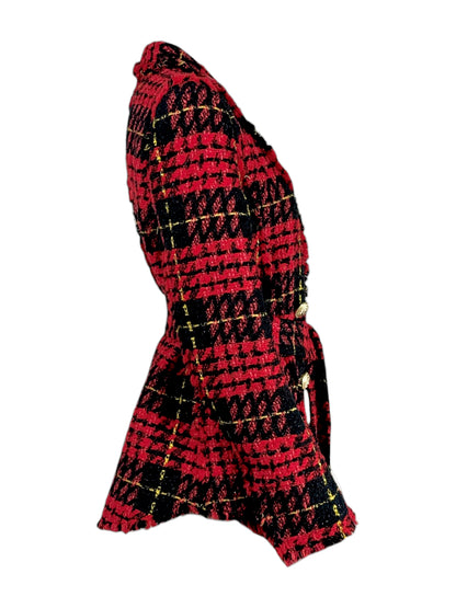 Balmain Olivier Rousteing Prefall 2020 Plaid tweed jacket