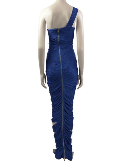 Balmain Olivier Rousteing Resort 2023 Look 47 Long navy knit dress