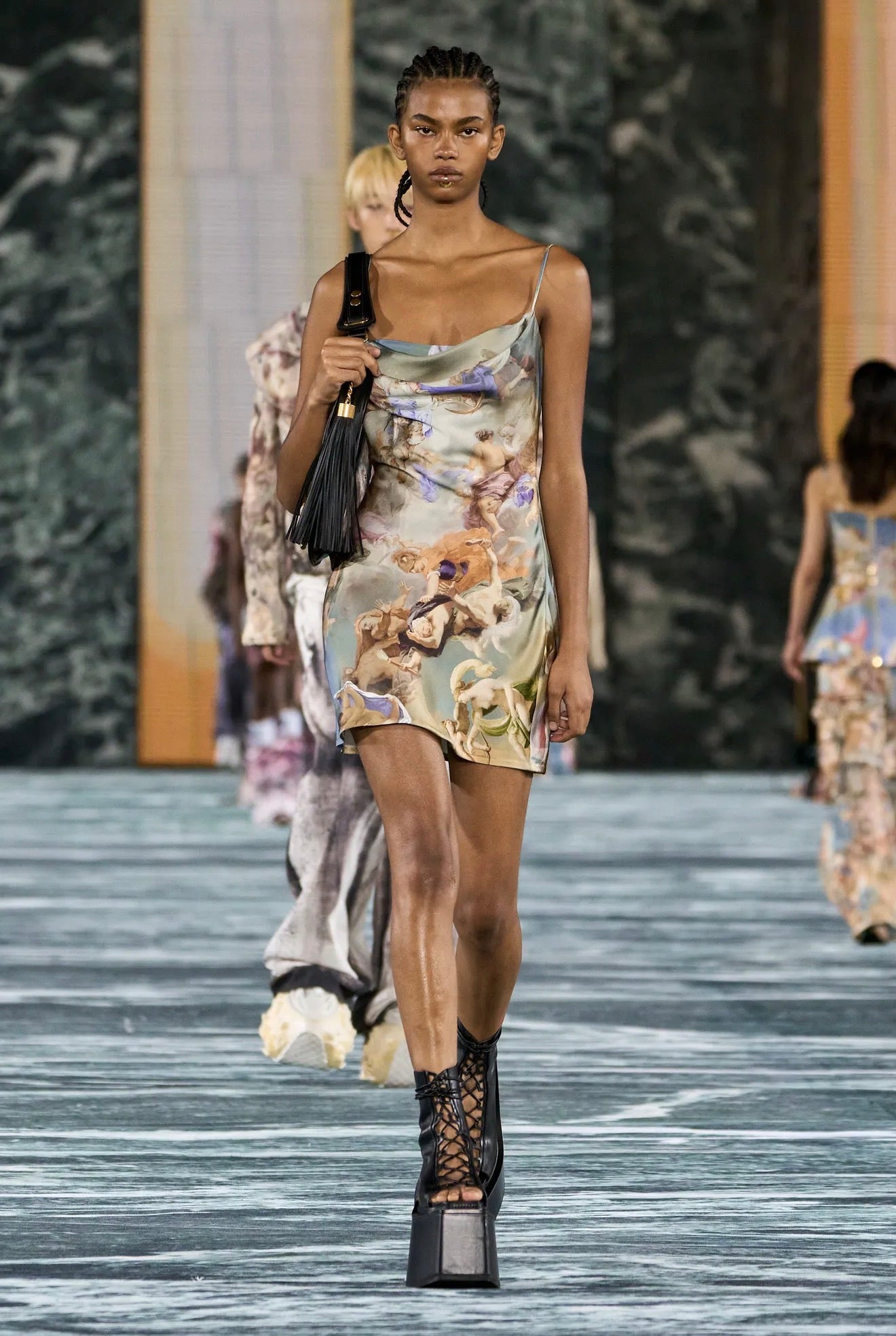 Balmain Olivier Rousteing Spring 2023 Look 39 MIni printed dress
