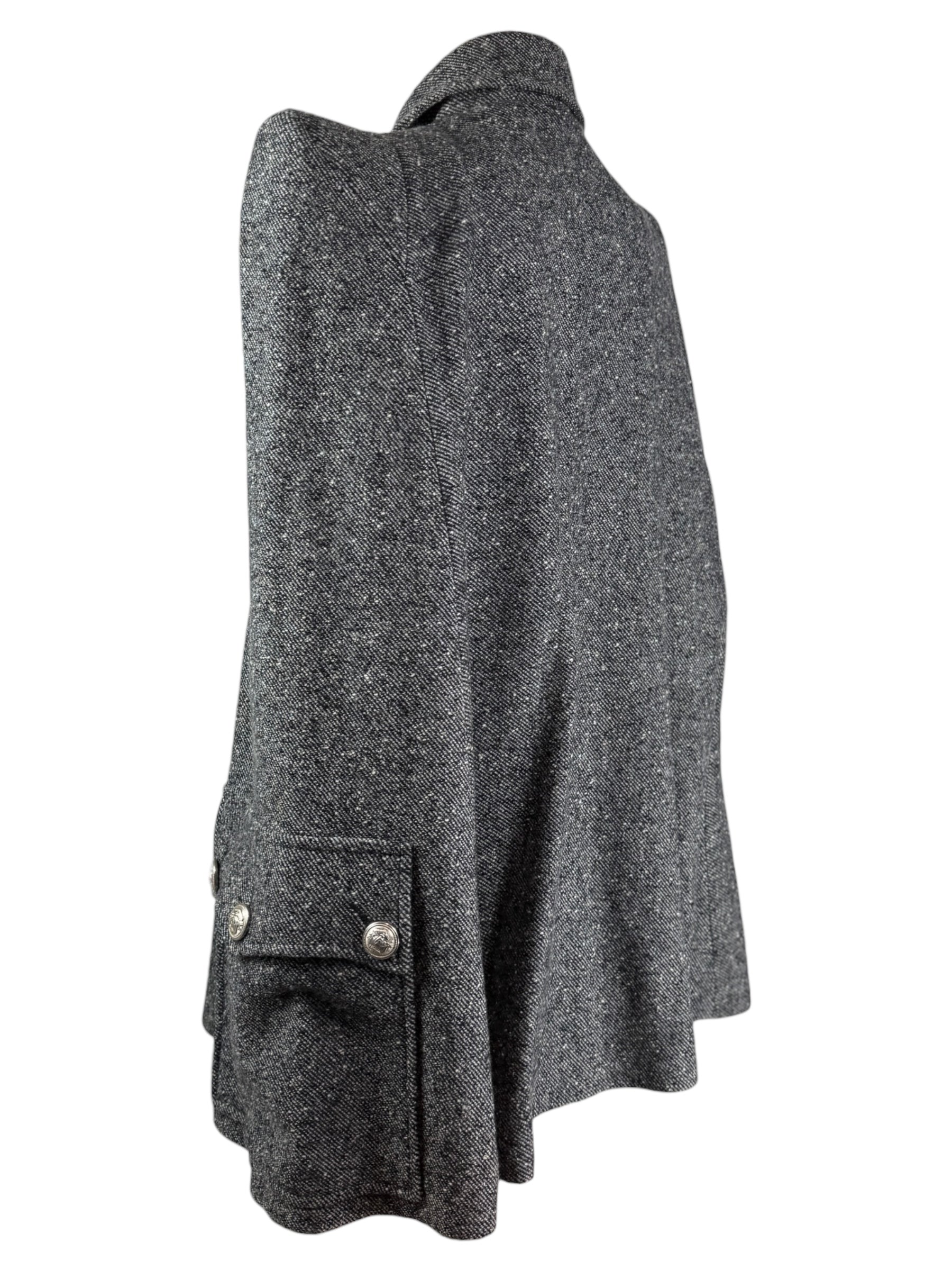 Balmain Olivier Rousteing  grey wool cape