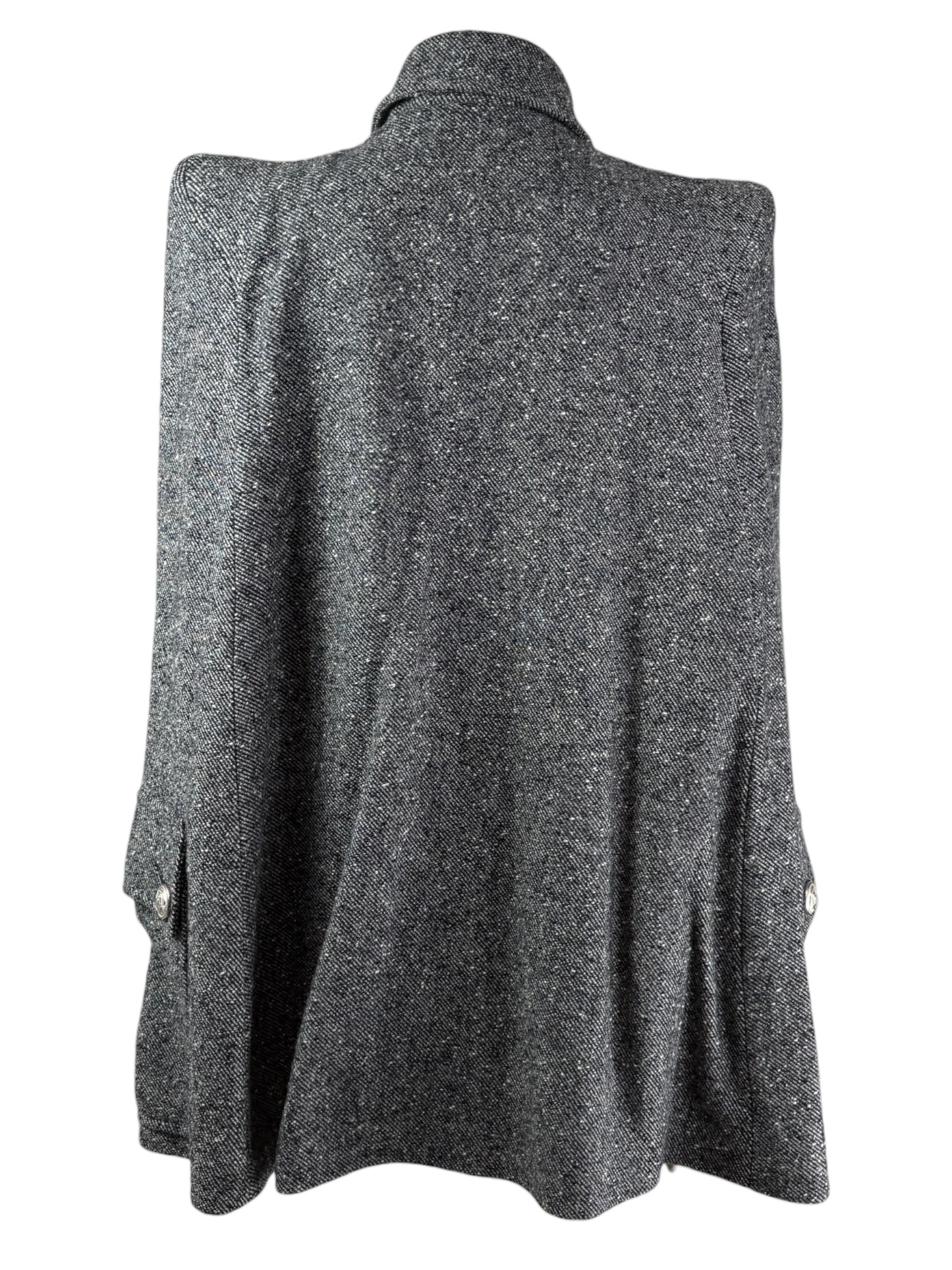 Balmain Olivier Rousteing  grey wool cape