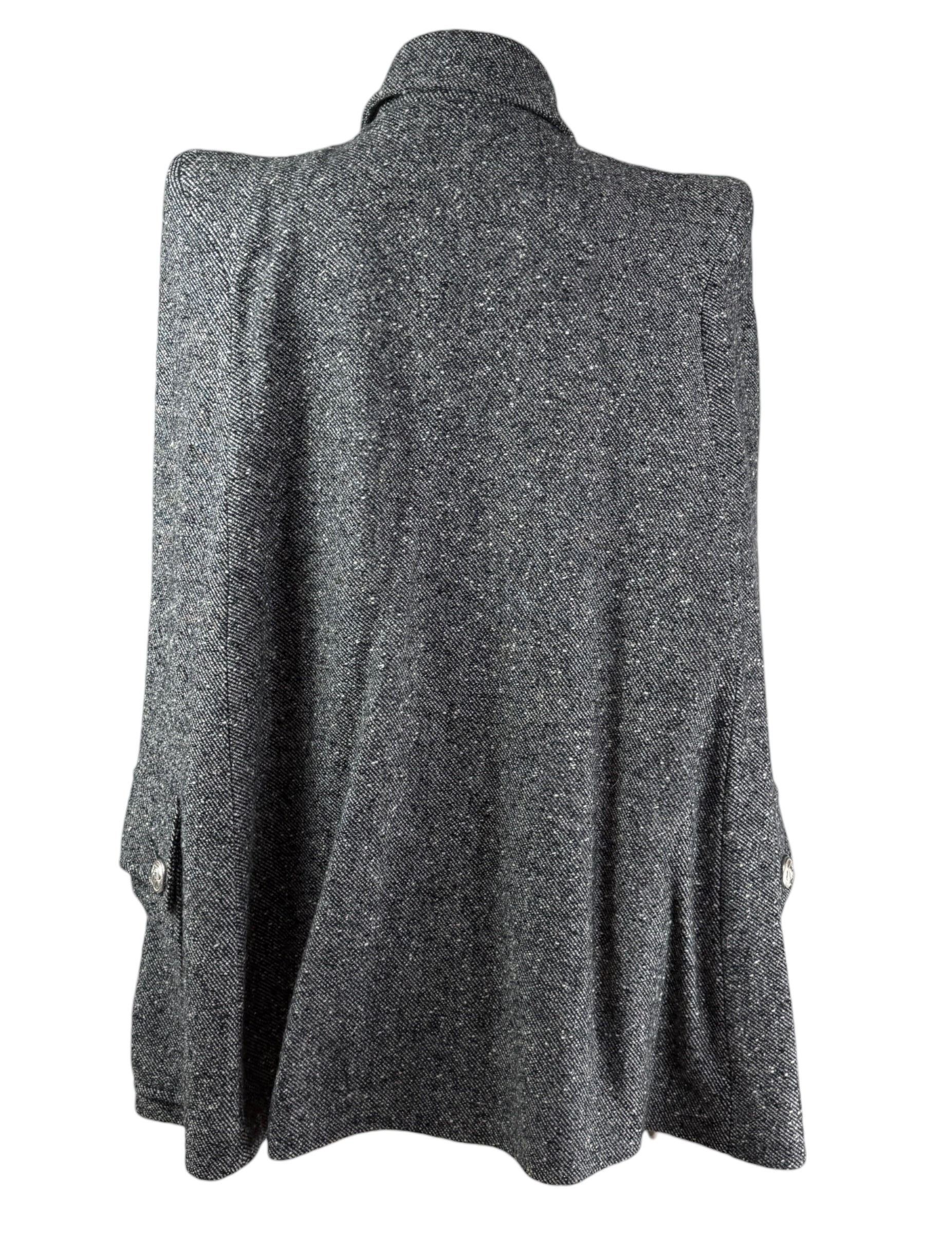 Balmain Olivier Rousteing  grey wool cape