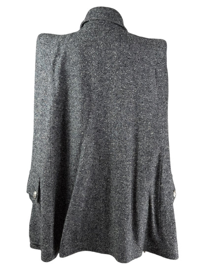 Balmain Olivier Rousteing  grey wool cape