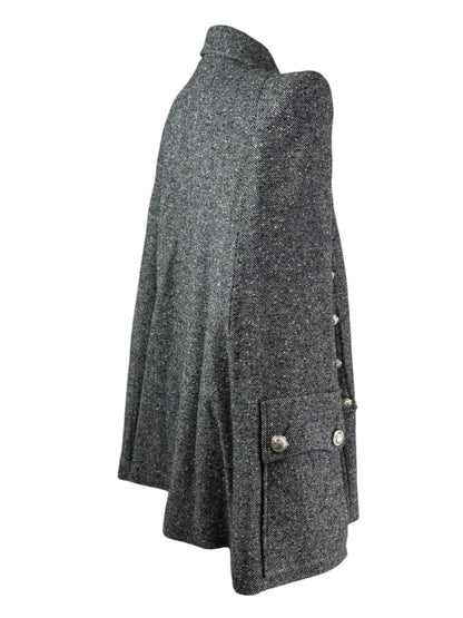 Balmain Olivier Rousteing  grey wool cape