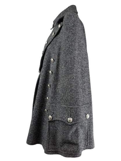 Balmain Olivier Rousteing  grey wool cape