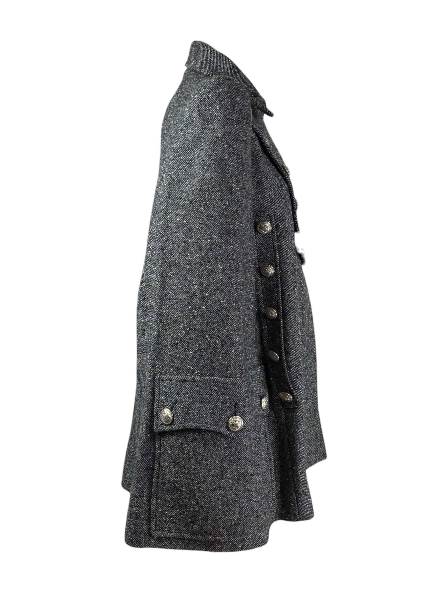 Balmain Olivier Rousteing  grey wool cape