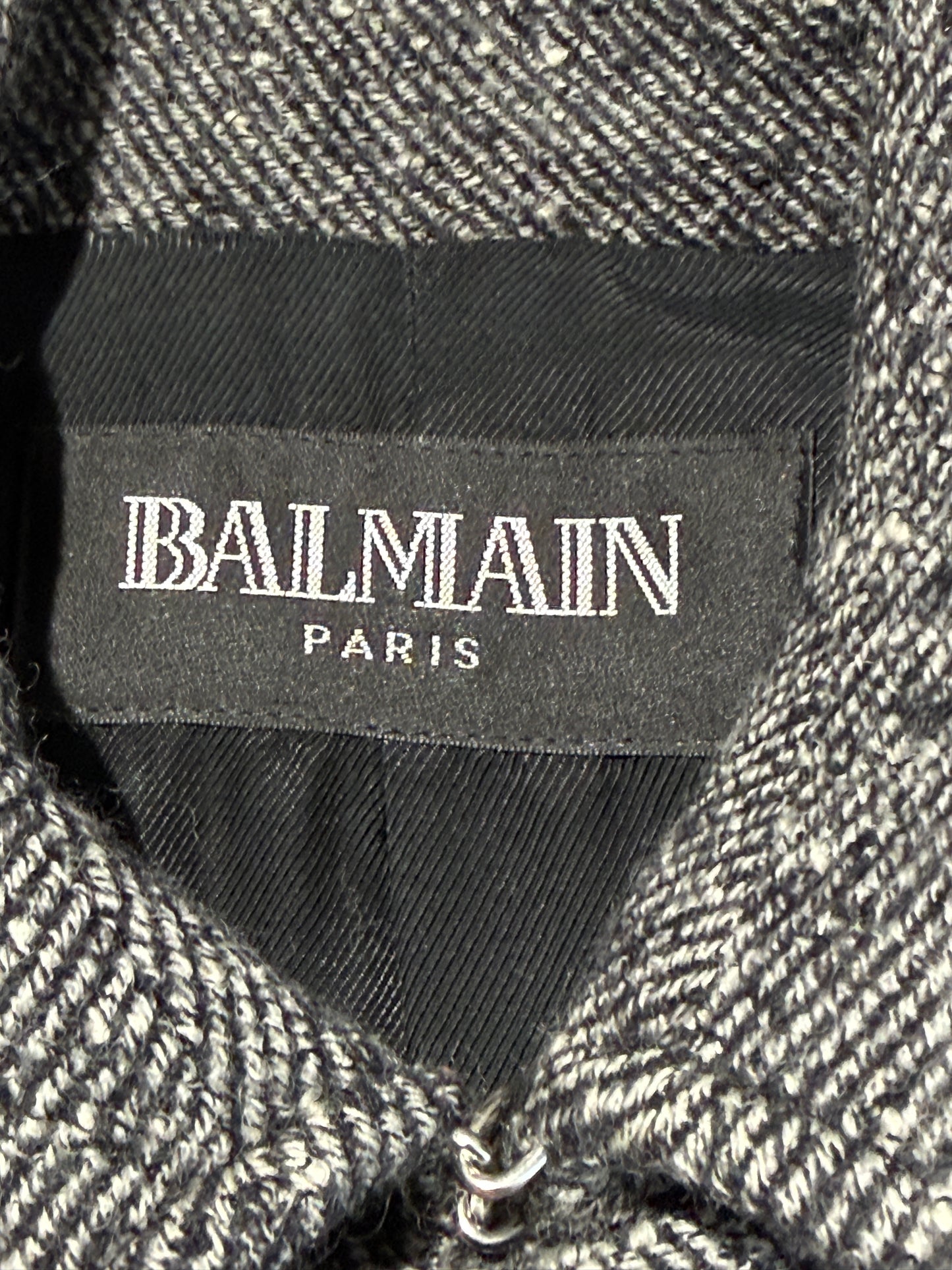 Balmain Olivier Rousteing  grey wool cape