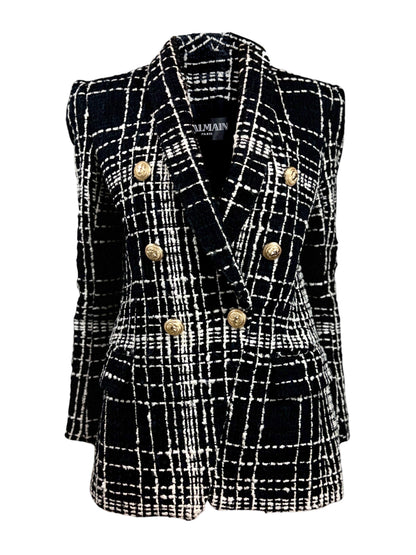 Balmain black white tweed jacket