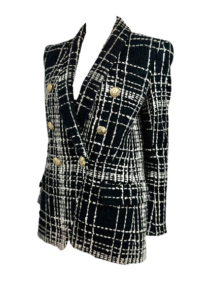 Balmain black white tweed jacket