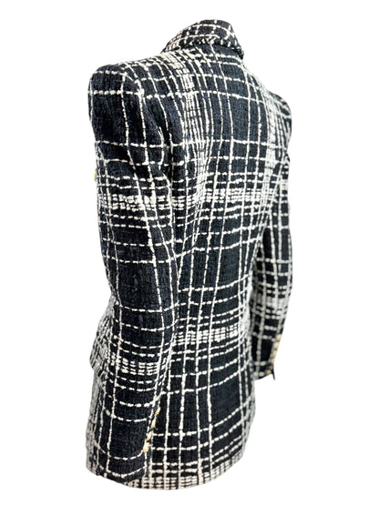 Balmain black white tweed jacket