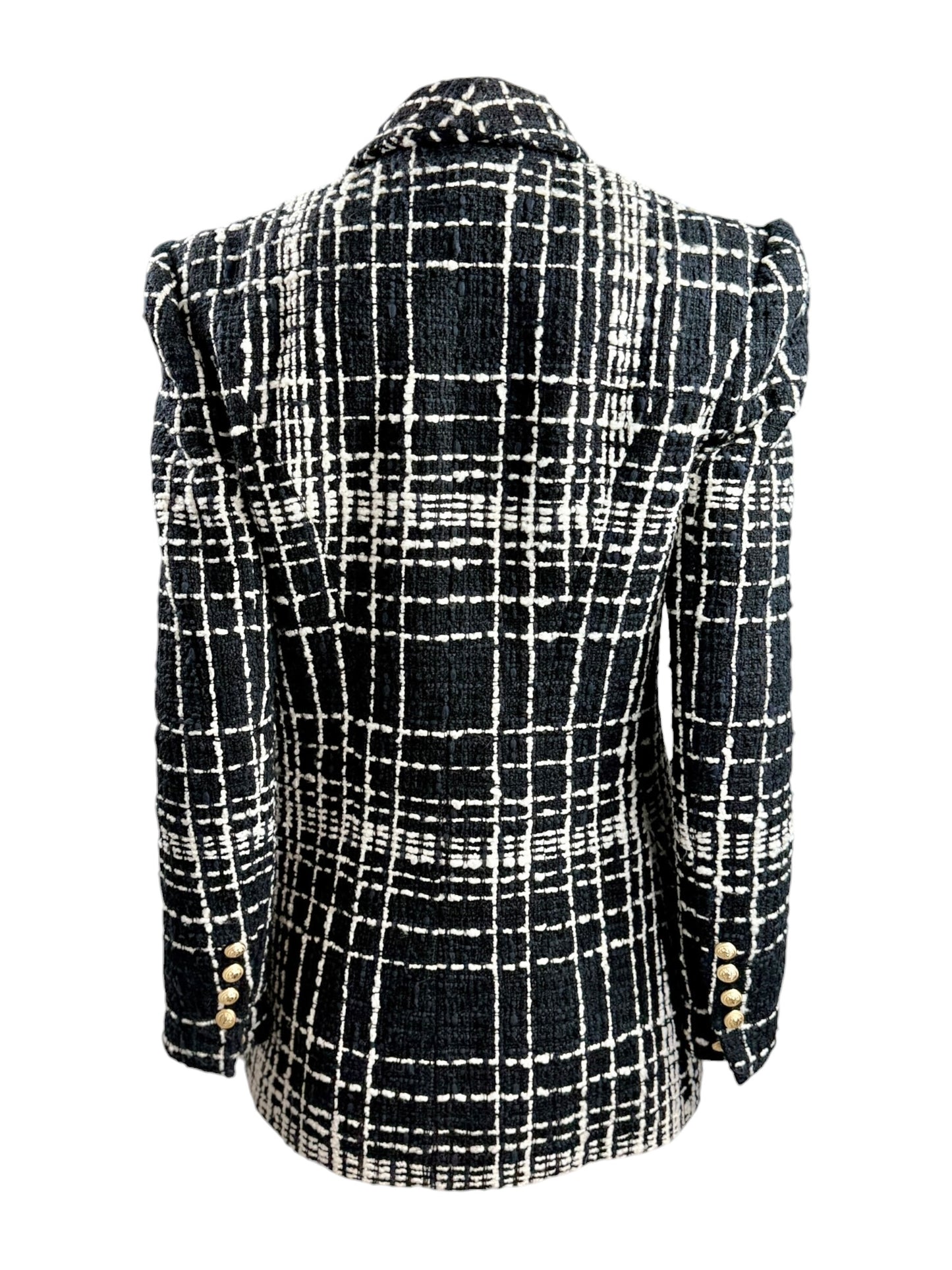 Balmain black white tweed jacket