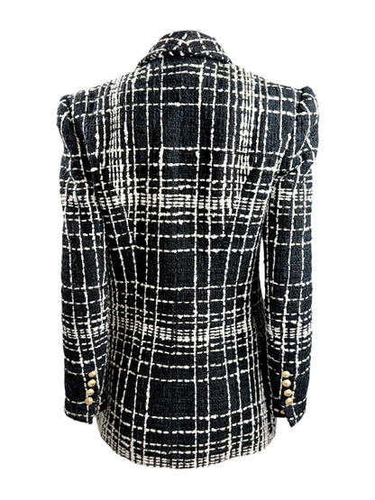 Balmain black white tweed jacket