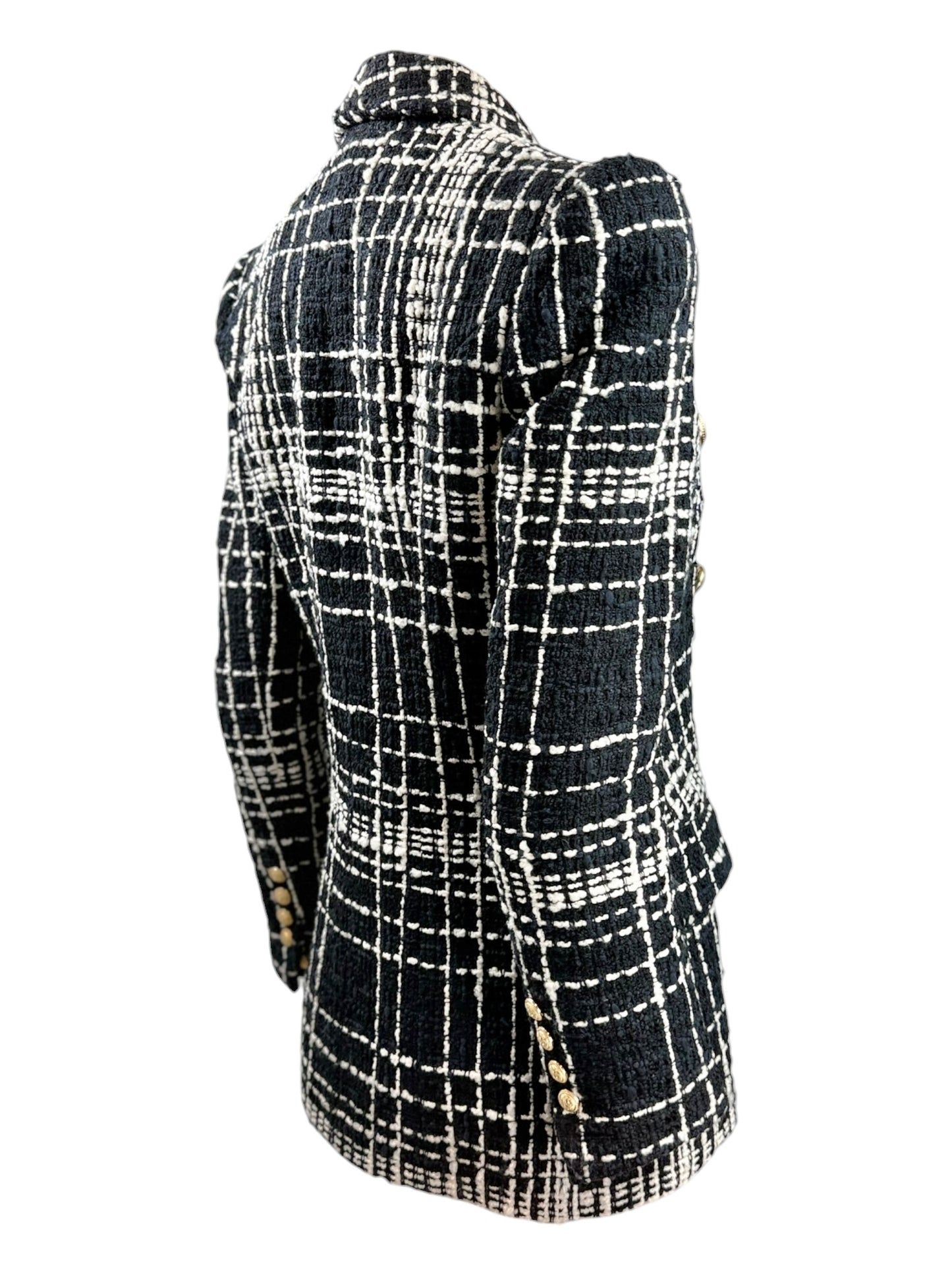 Balmain black white tweed jacket