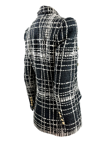 Balmain black white tweed jacket