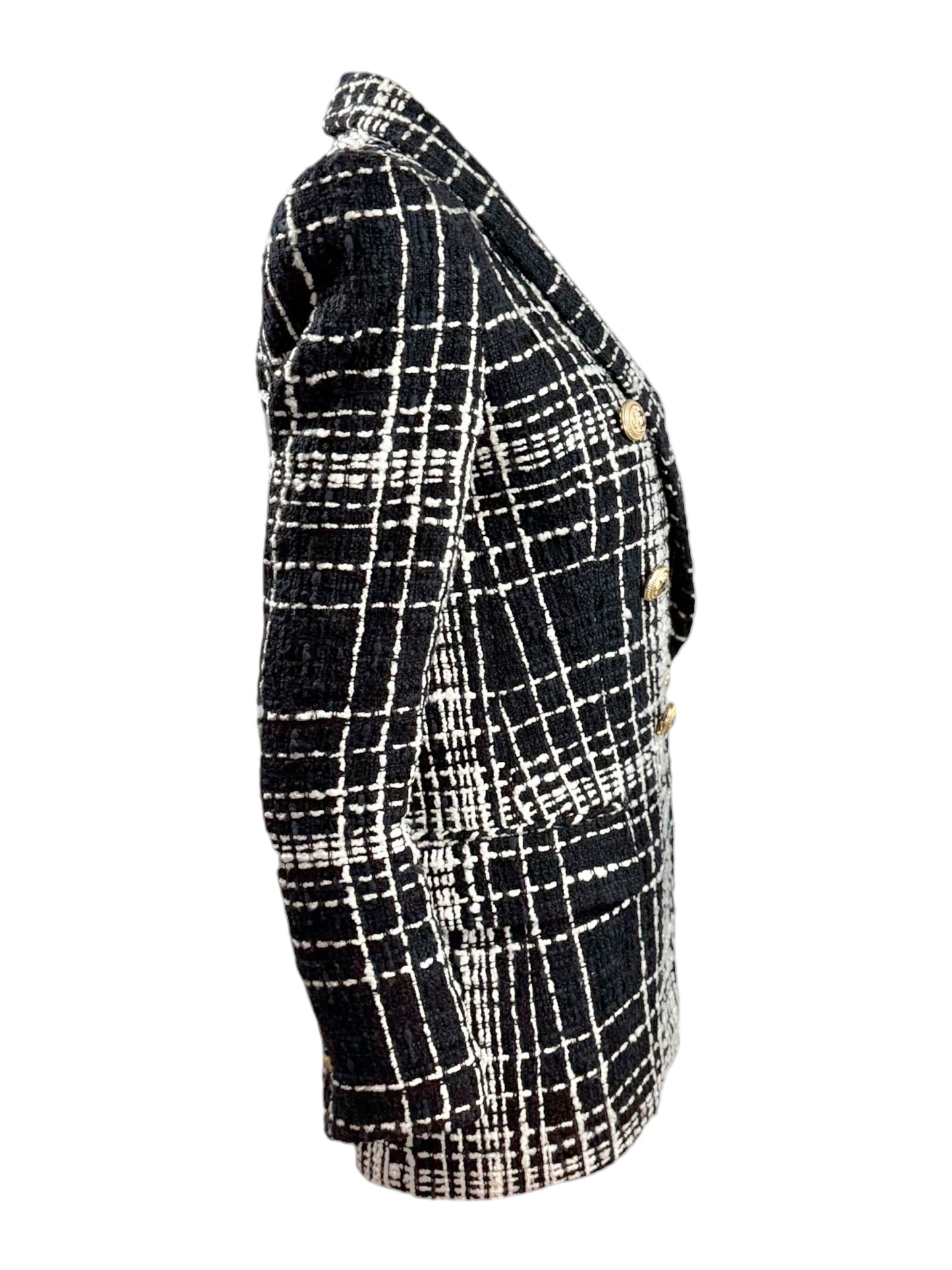 Balmain black white tweed jacket