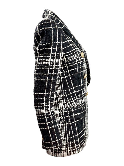 Balmain black white tweed jacket