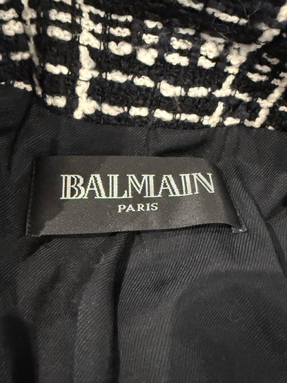 Balmain black white tweed jacket