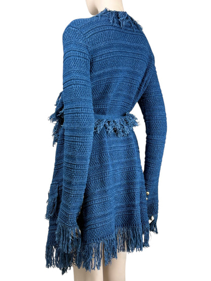 Balmain fringe vest denim knit