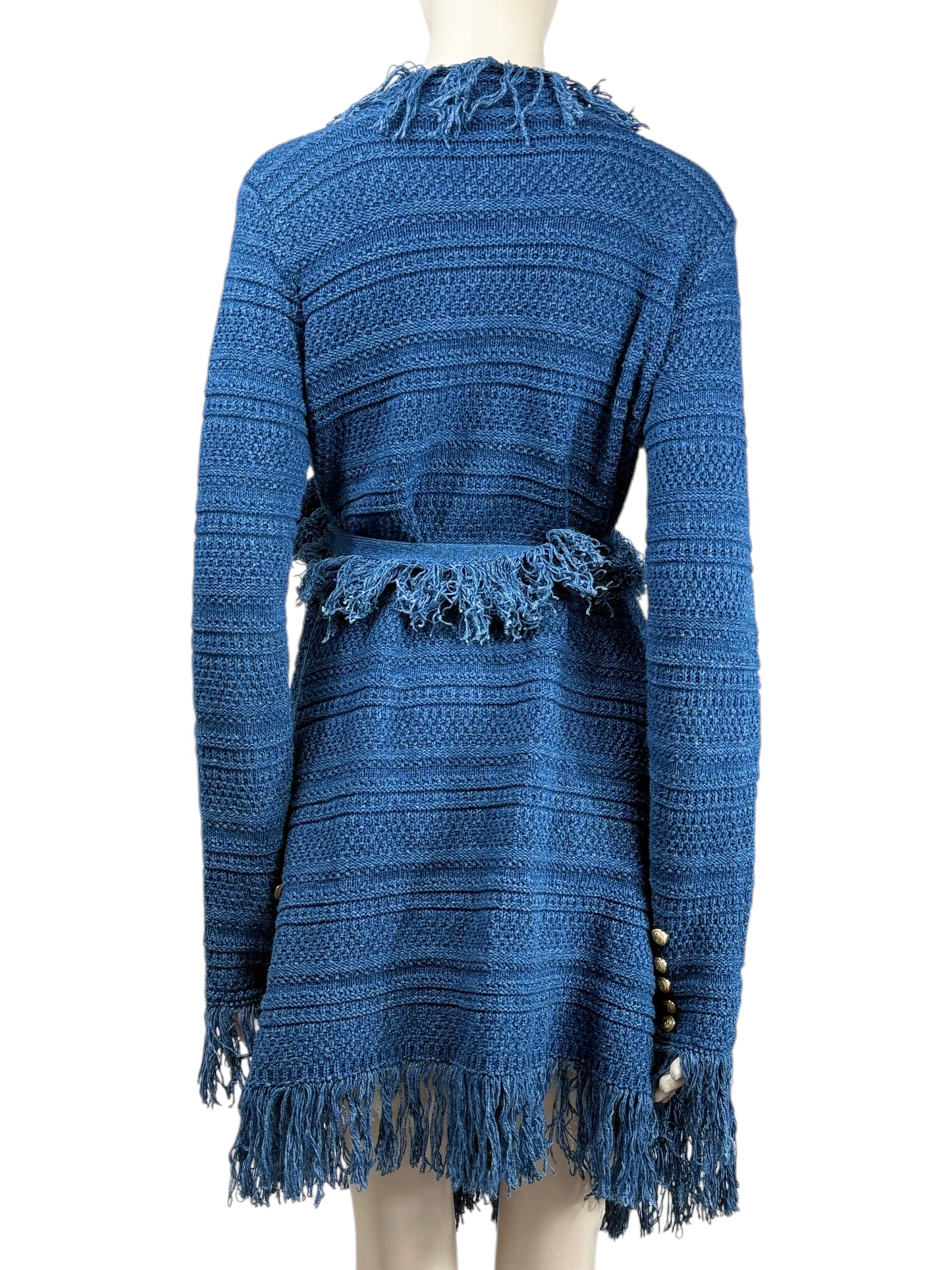 Balmain fringe vest denim knit