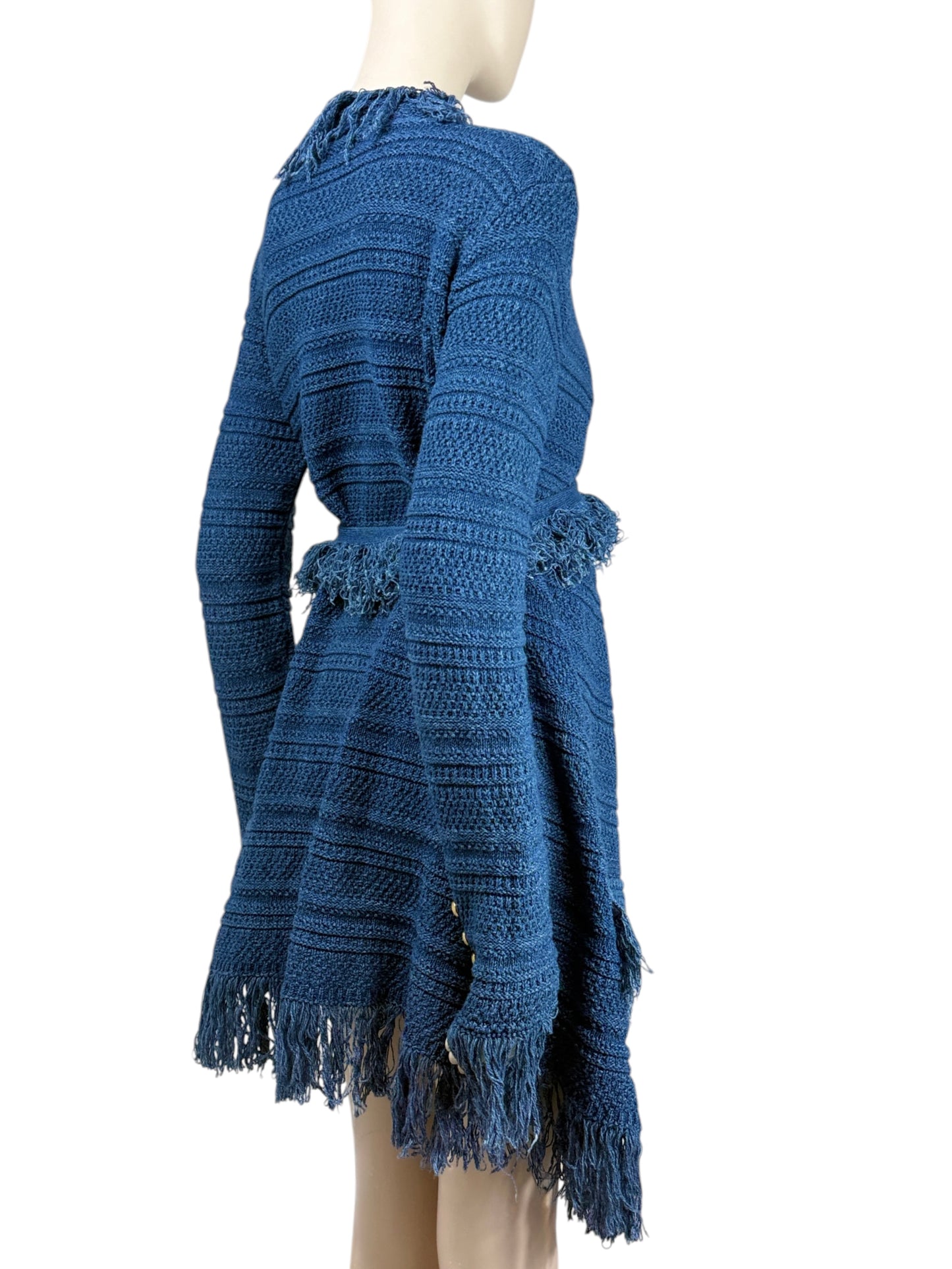 Balmain fringe vest denim knit