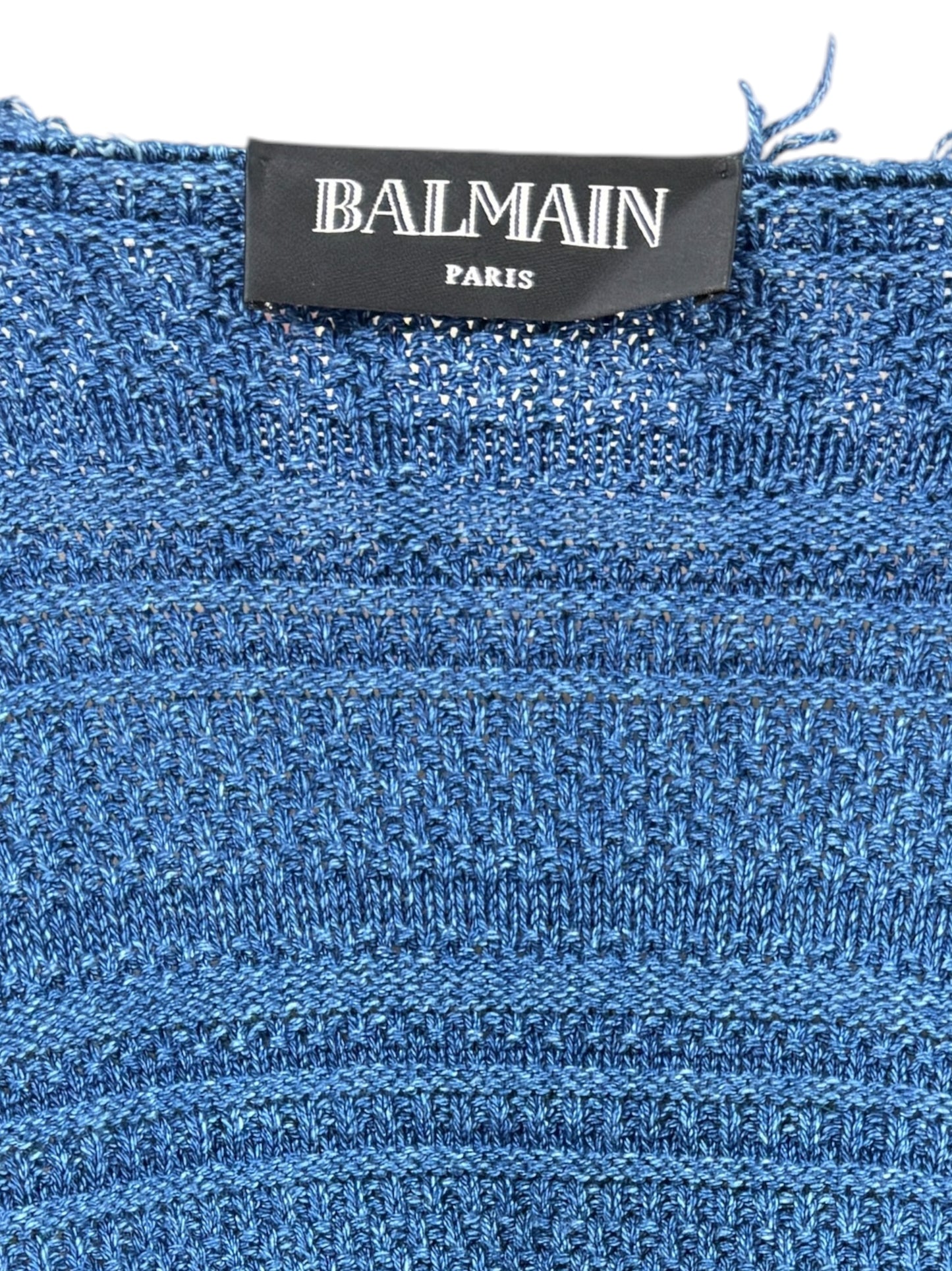 Balmain fringe vest denim knit