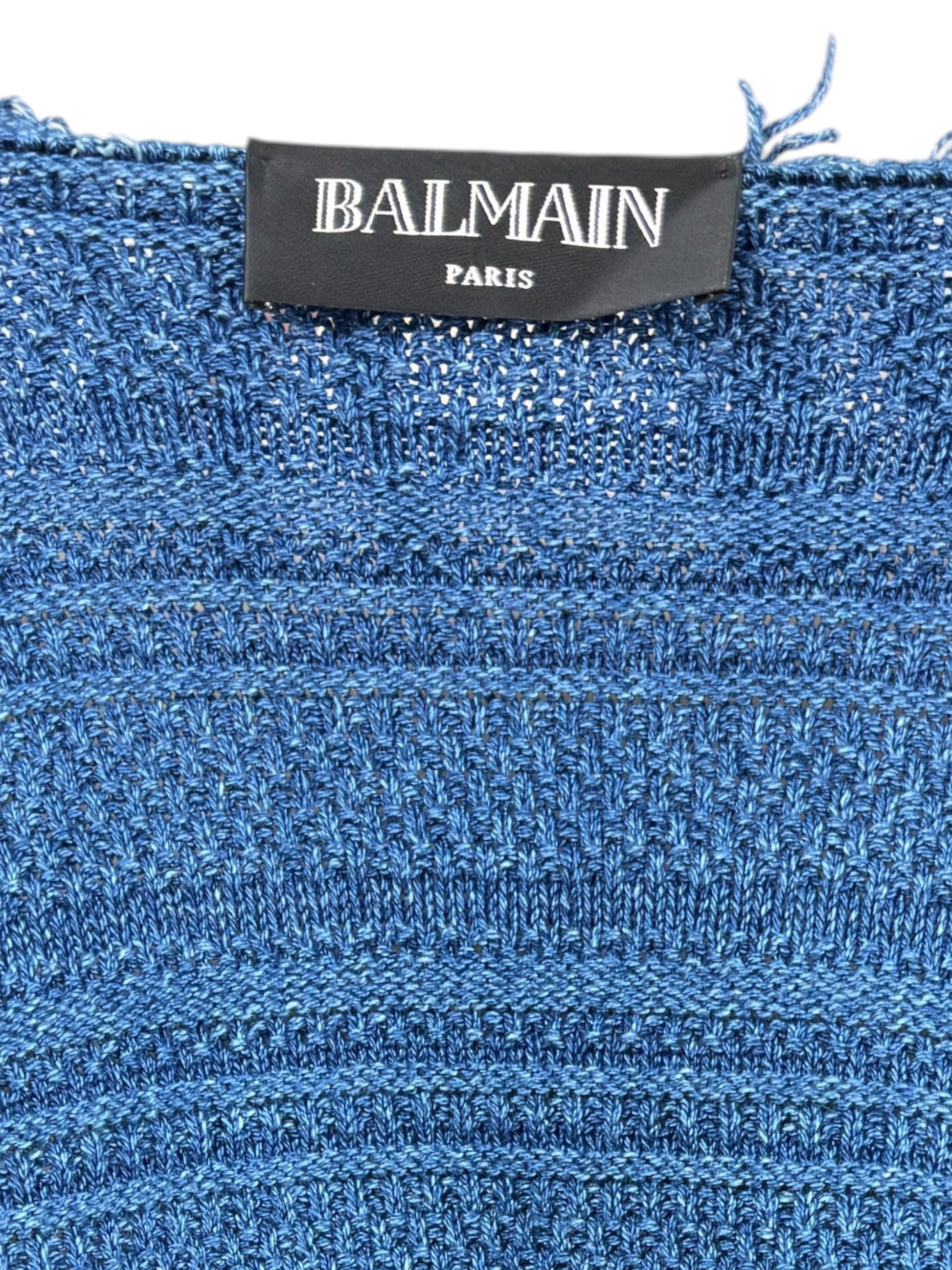 Balmain fringe vest denim knit