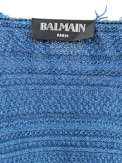 Balmain fringe vest denim knit