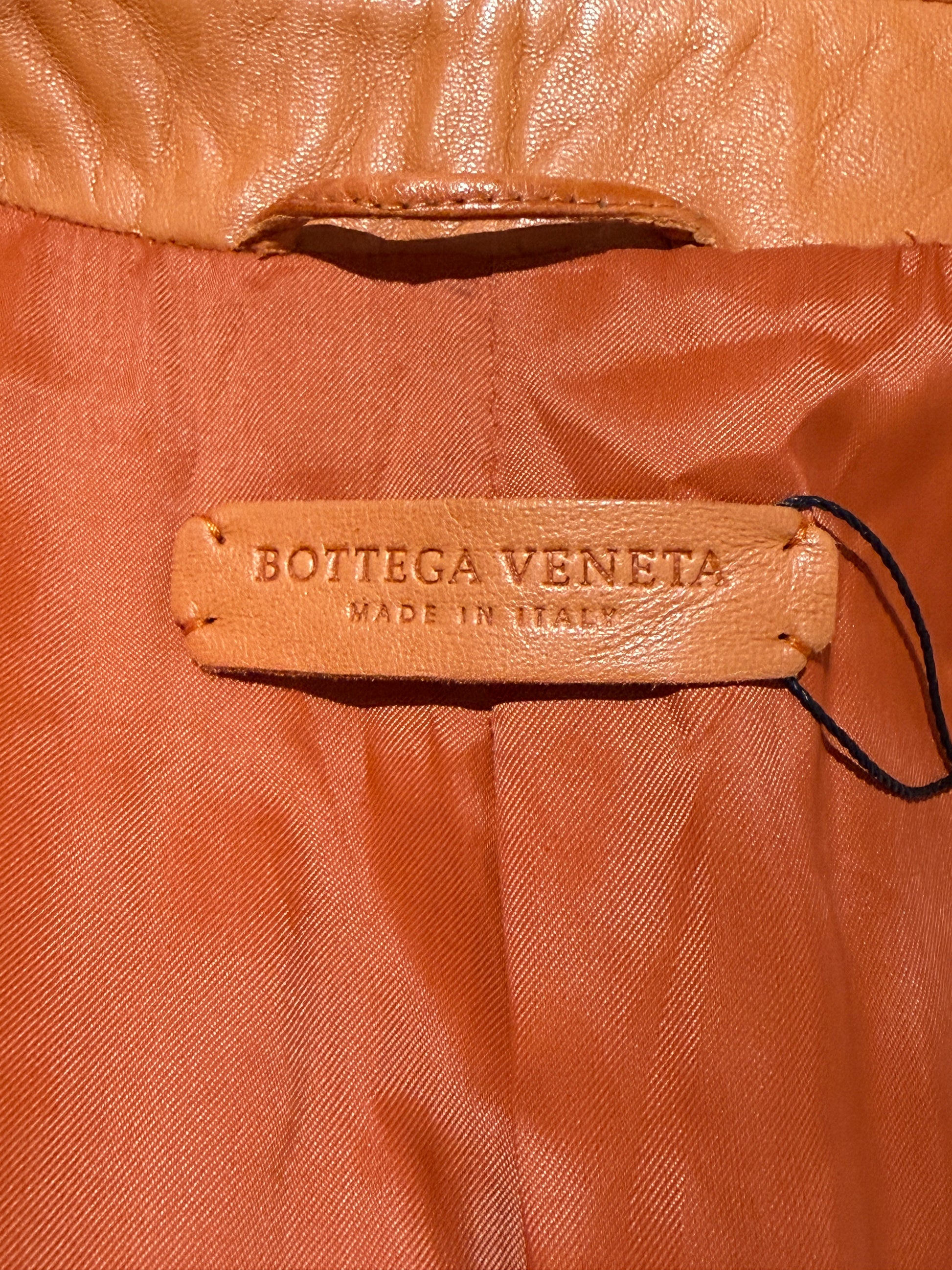 Bottega Veneta - Cognac lambskin leather trench coat 6