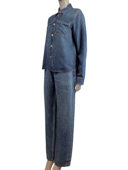 Bottega Veneta Matthieu Blazy Spring 2023 Denim printed trouser pant suits