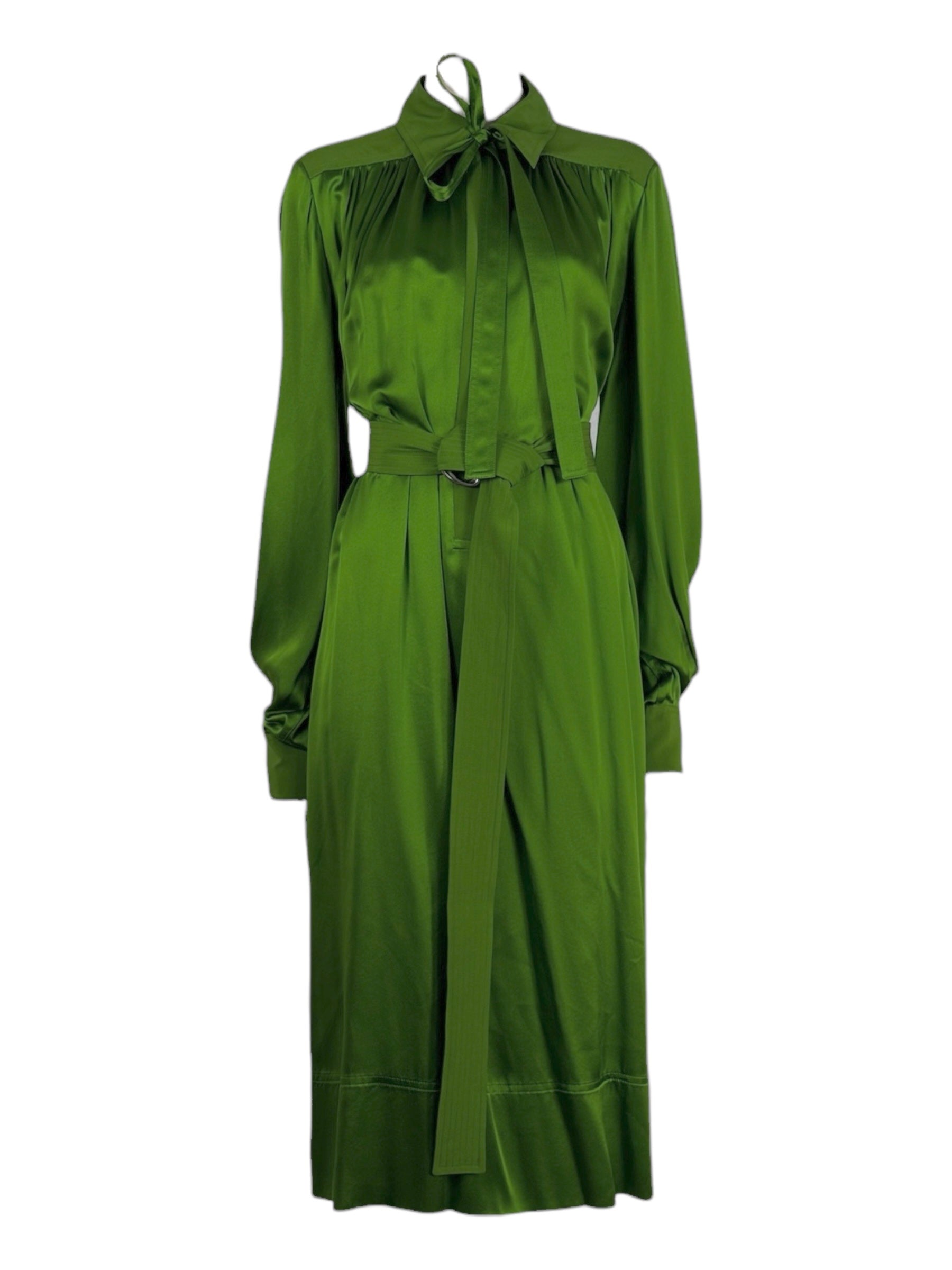 Celine Phoebe Philo - Pre-fall 2016  - Green silk shirt dress